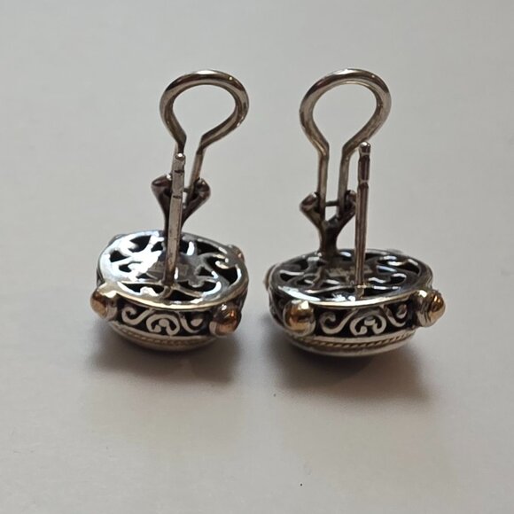 EFFY Balissima Onyx, Sterling Silver and 18K Yellow Gold Stud Earrings - Picture 12 of 14